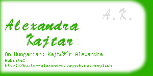 alexandra kajtar business card